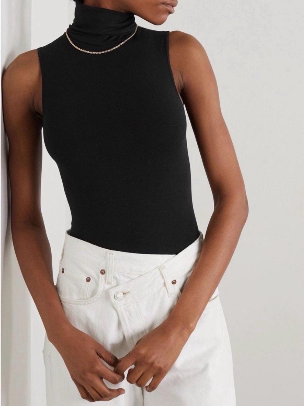 Wolford Sleeveless Roll Neck Bodysuit in Black